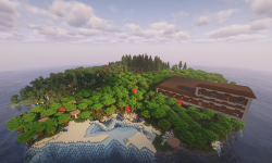 Сид на остров тайги с деревней, особняк и сокровища