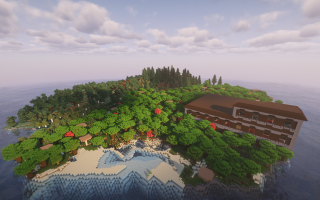 Сид на остров тайги с деревней, особняк и сокровища