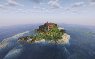 Сид на таинственный остров с особняком и деревней