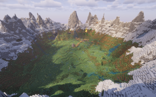 Сид на кольцо снежных склонов и путь между вершинами