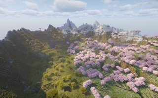 Сид на вишневую рощу, саванну и заснеженные вершины