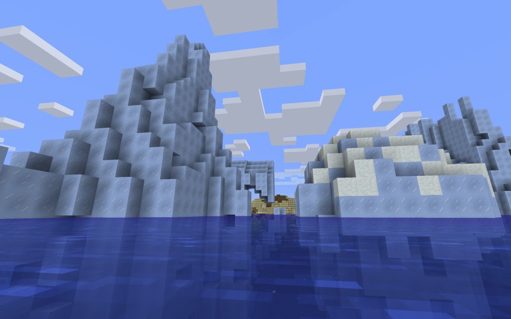 Shipwreck backside of iceberg on left