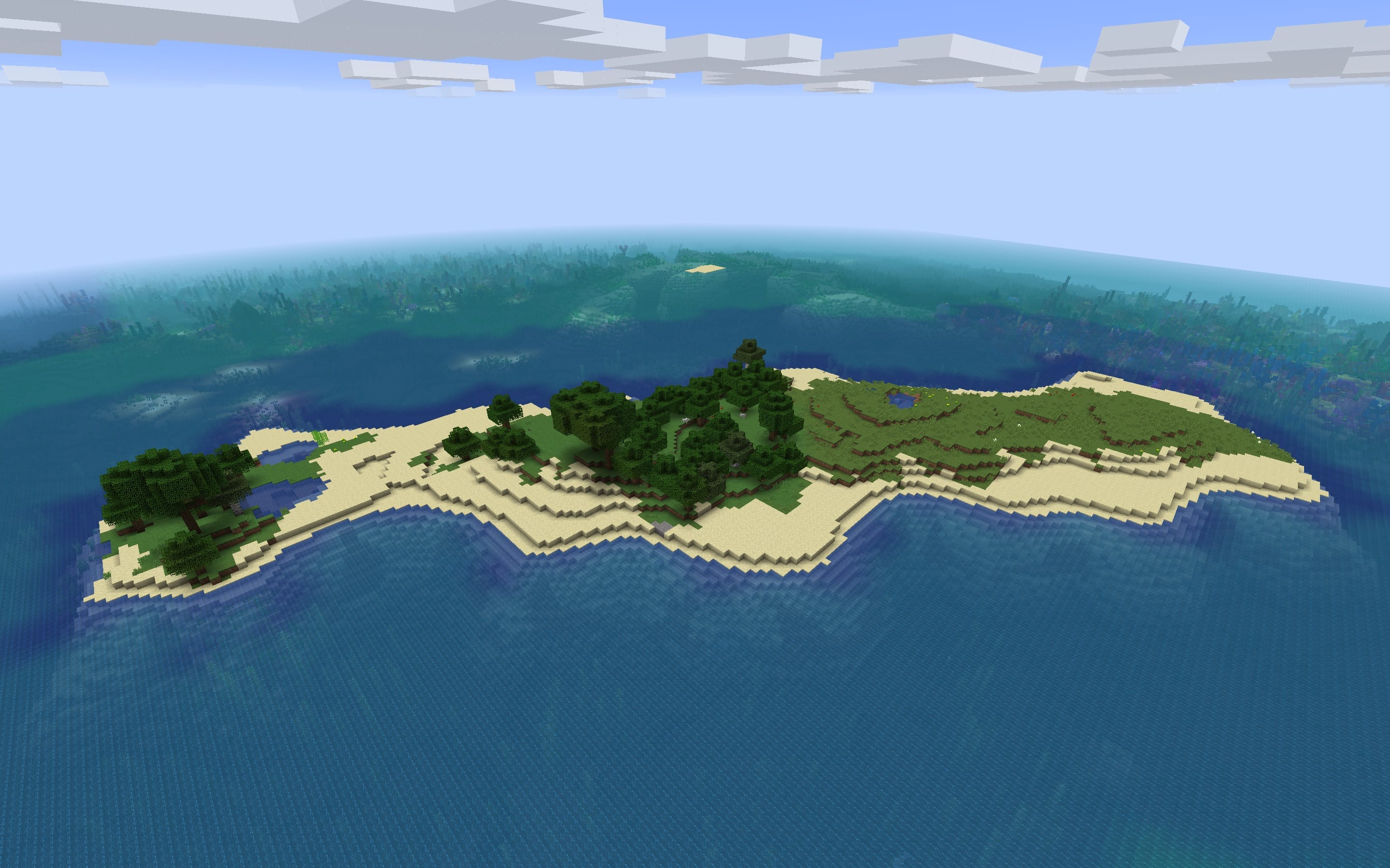 Island Flanked by Two Large Coral Reef Biomes