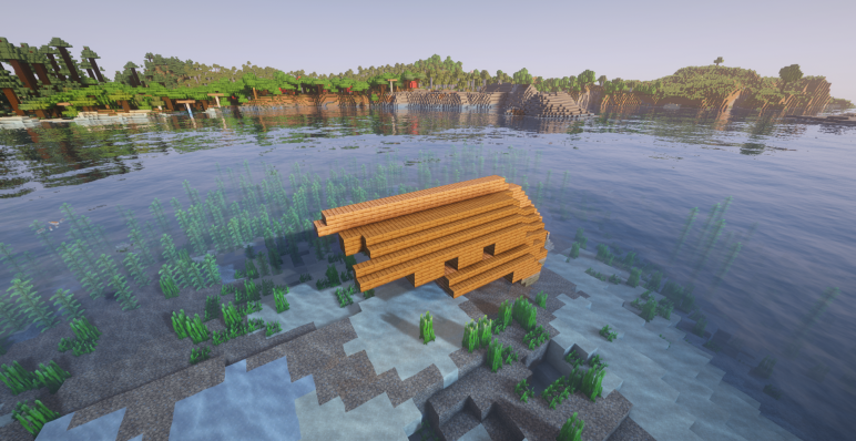 Затонувший корабль на озере