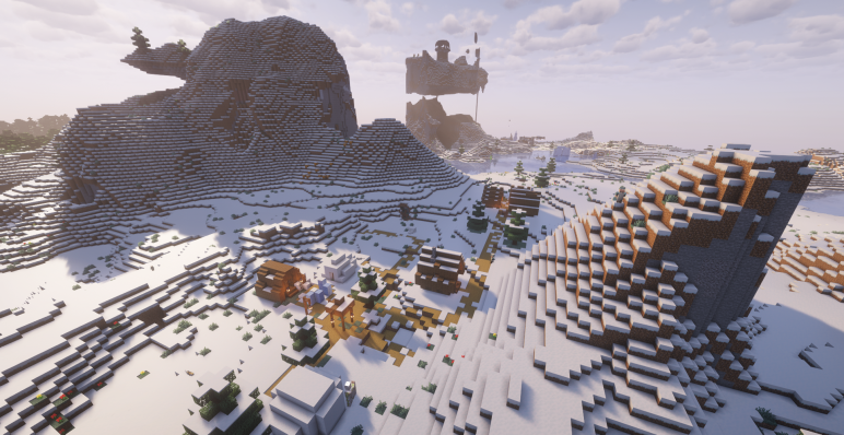 Деревня на зимних равнинах