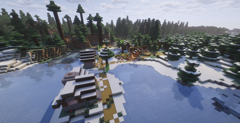 Деревня на границе снега и льда