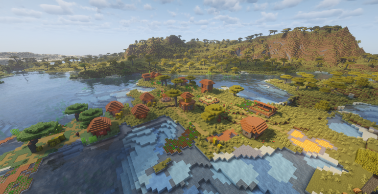 Деревня посреди саванны