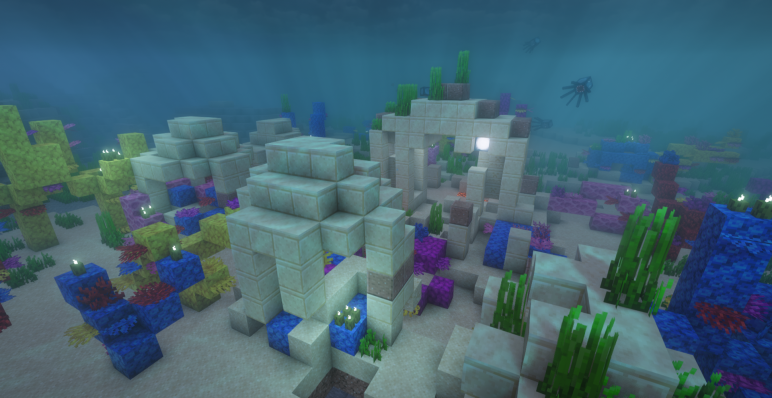 Подводные руины рядом с кораблем