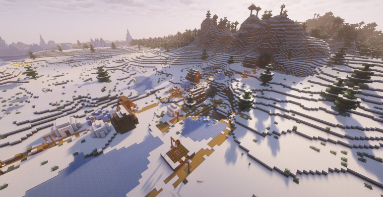 Деревня слева от тайги