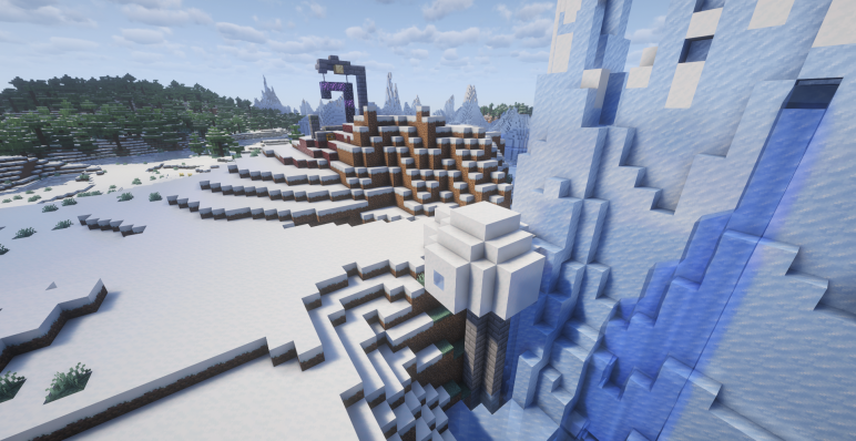 Портал и иглу напротив друг друга