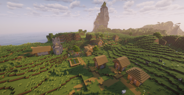 Деревня у мангрового болота и джунглей