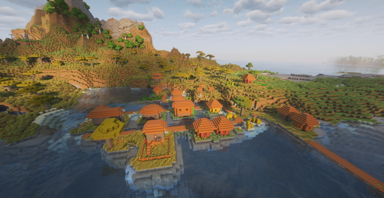 Деревня с домами на воде и на суше