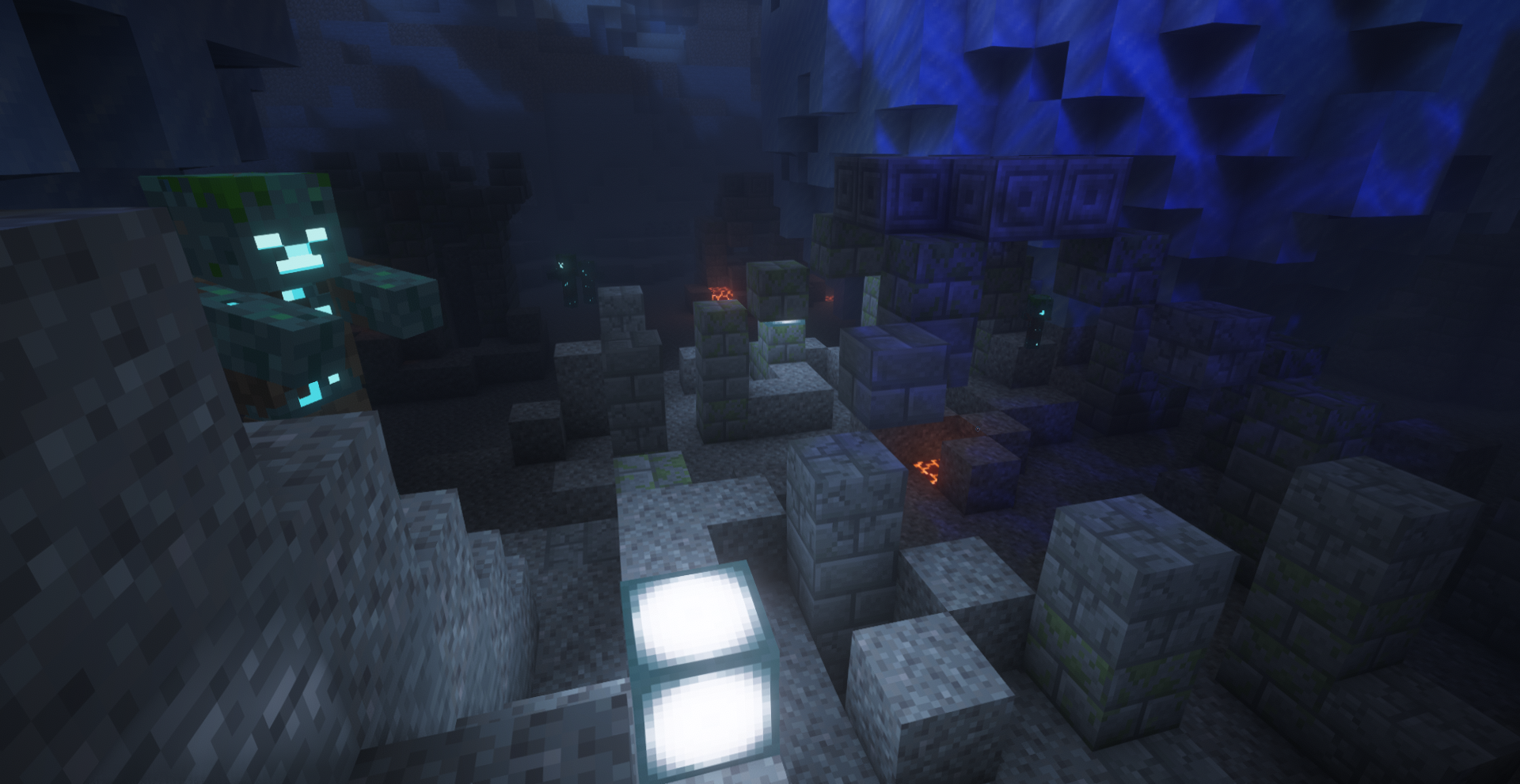 Подводные руины подо льдом