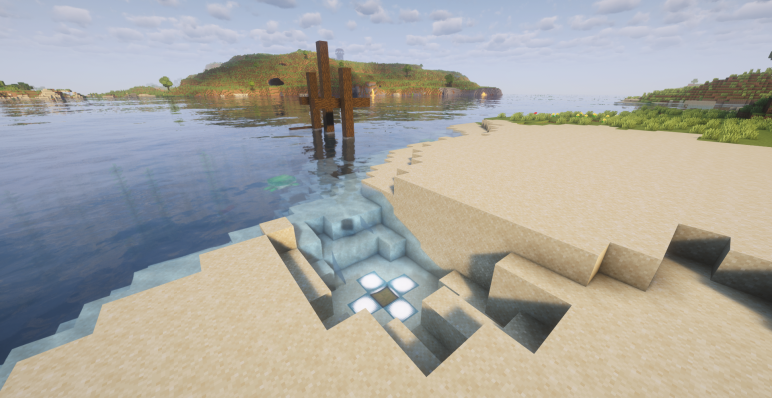 Закопанный сундук и корабль рядом