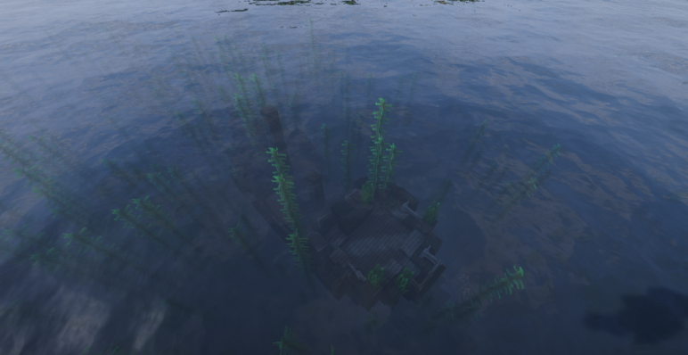 Затонувший корабль у темного леса