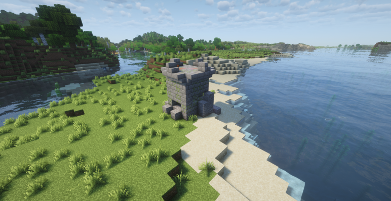 Подводные руины у берега