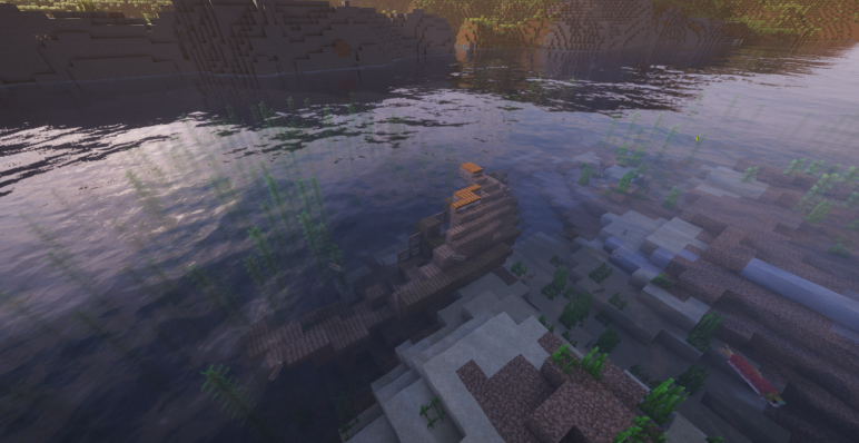 Затонувший корабль на мелководье