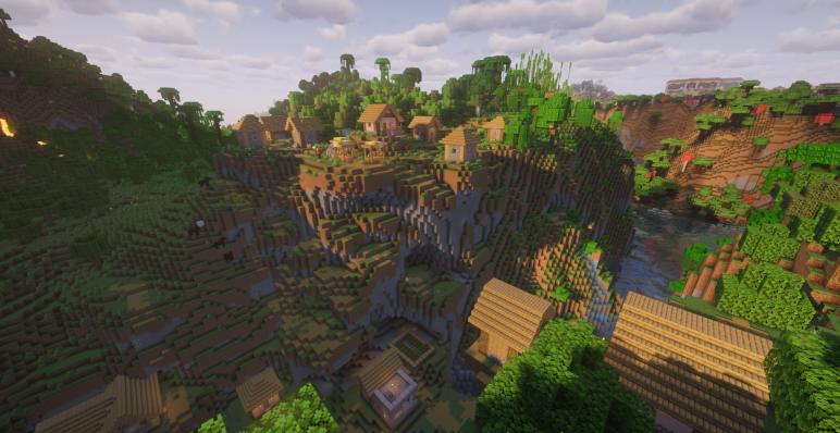 Деревня у джунглей на реке