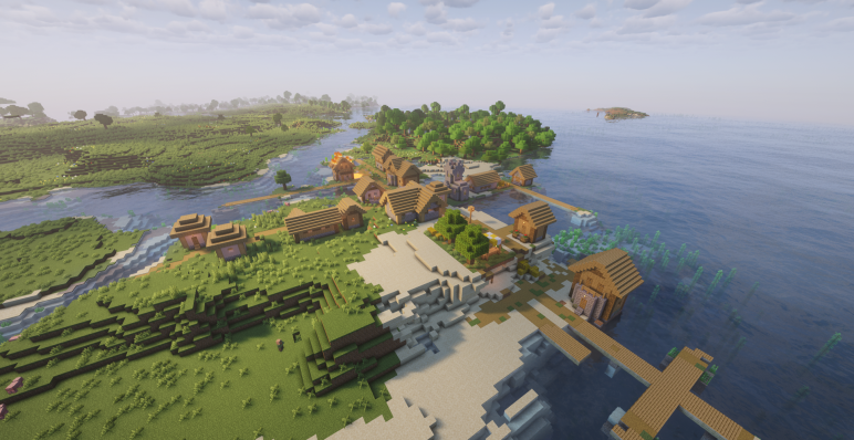 Деревня на равнинах рядом со спавном