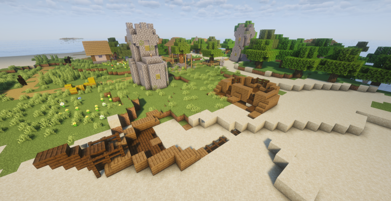 Корабль, застрявший в песке на острове