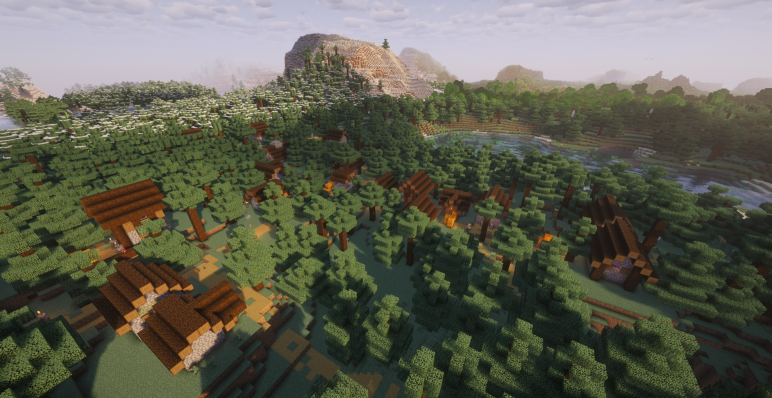 Путь в тайгу и деревня у озера