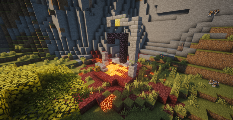 Разрушенный портал за пределами вишневого кольца