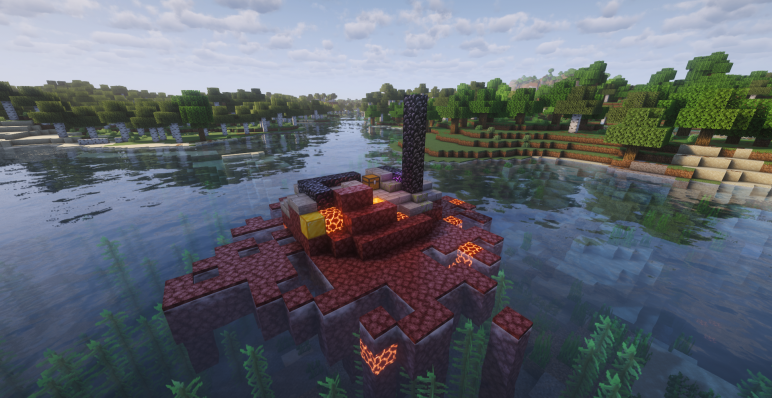 Разрушенный портал на берегу