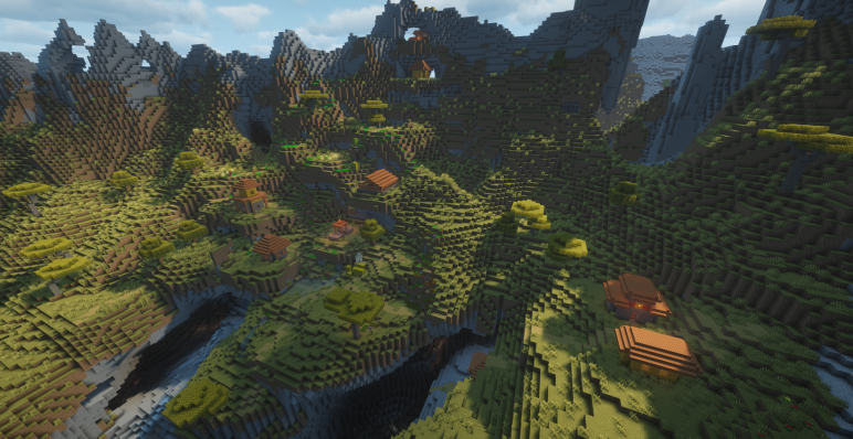 Каменные вершины и деревня