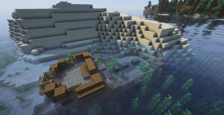 Затонувший корабль у побережья