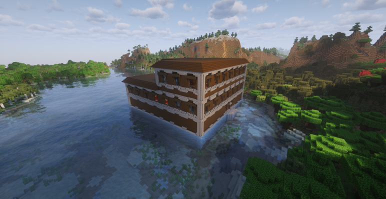 Озеро и особняк на воде