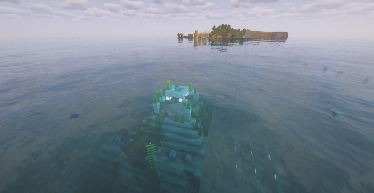 Подводная крепость напротив острова