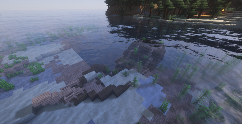 Корабль напротив деревни