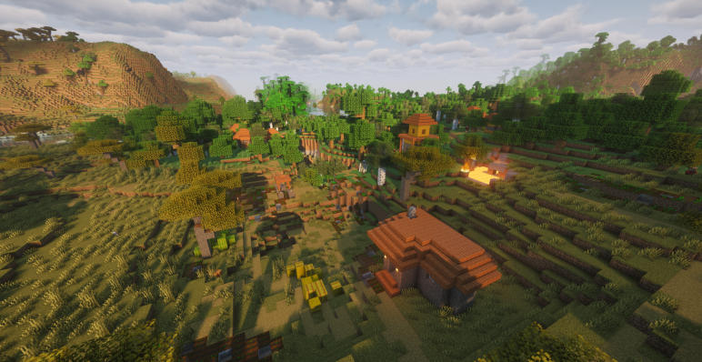 Деревня на границе саванны и леса