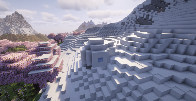 Иглу на вершине снежной горы