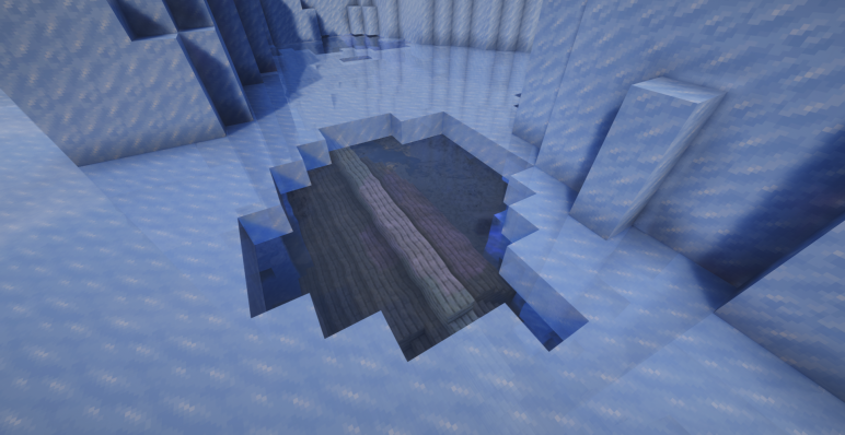 Затонувший корабль под толщей льда