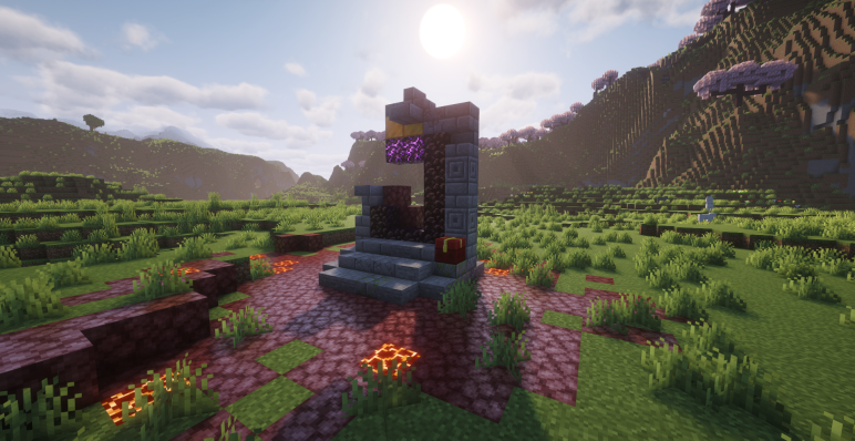 Разрушенный портал у вишневого склона