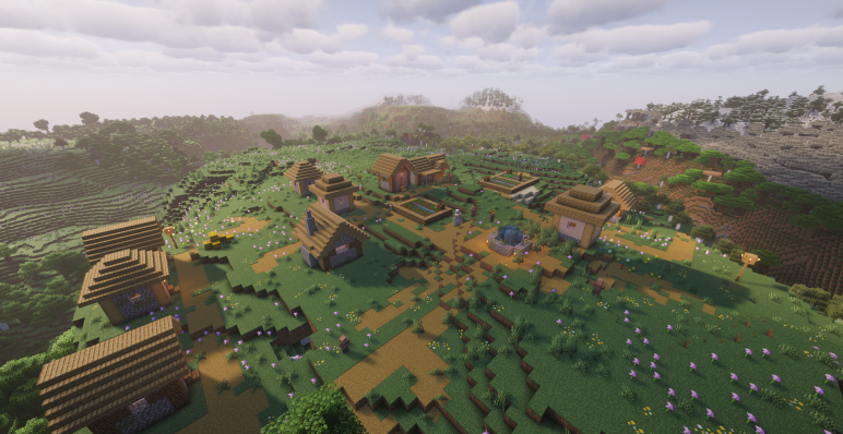 Деревня напротив особняка