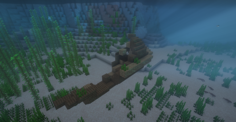 Затонувший корабль рядом с берегом острова