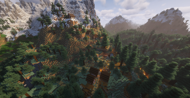 Деревня у подножия гор